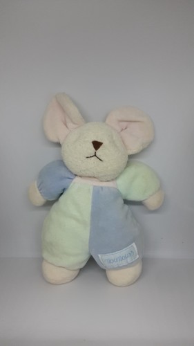 Doudou souris vert bleu pastel