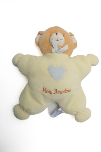Doudou ours coussin jaune - , mon