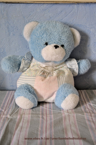 Nounours doudou bleu - bleu, cm