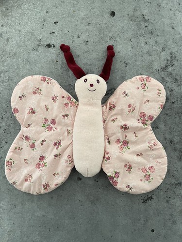Doudou papillon rose fleurs - papillon,