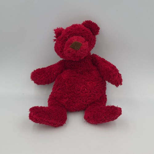 Doudou peluche ours rouge